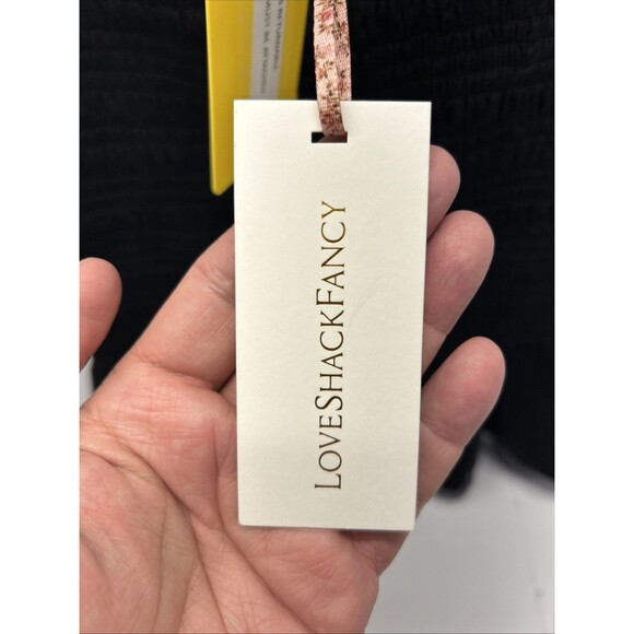 LoveShackFancy Mosa Black Elastic Dress Mini Fit & Flare Girls SZ 14 NEW - Picture 5 of 7